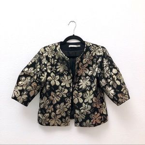 Alice & Olivia Metallic Floral Blazer Jacket